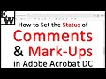 How to Set the Status of Comments and Mark-Ups in Adobe Acrobat DC