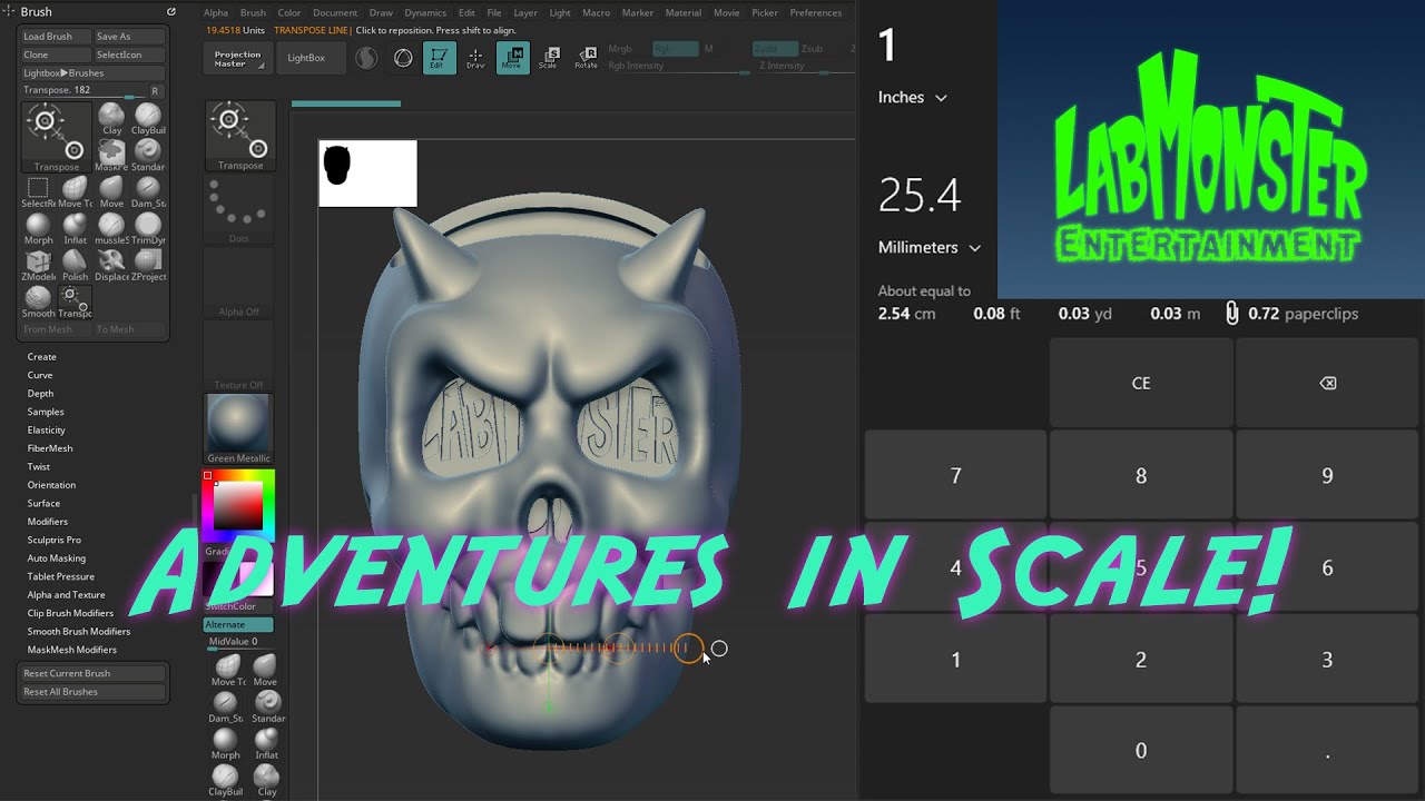 Quick note about scale in Zbrush for 3D printing! - YouTube