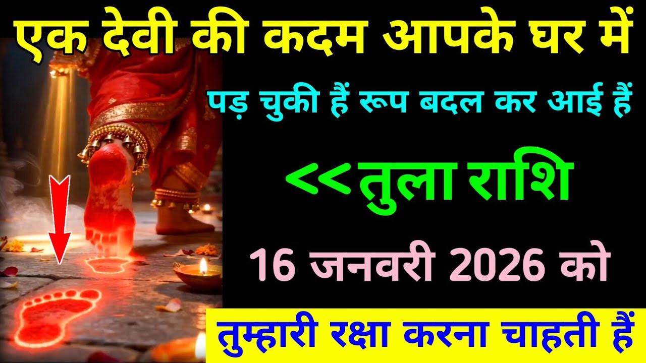 तुला राशि 16 जनवरी 2026 एक देवी की कदम आपके घर में पड़ चुकी हैं रूप बदल कर आई हैं। 