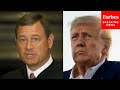 Chief justice john roberts poses bribing hypothetical to trumps lawyer during immunity case