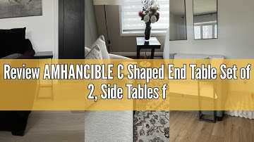 Review AMHANCIBLE C Shaped End Table Set of 2, Side Tables for Sofa, Couch Table for Small Space, TV