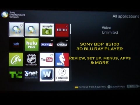 SONY BDP-S5100 Blu-ray player 3D REVIEW, SET UP, MENUS, APP, & MORE
