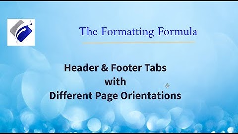 Header and Footer Tabs with Different Page Orientations