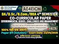 ba 4th semester co-curricular paper environmental issues challenges and management ddu ae4eicm 2026