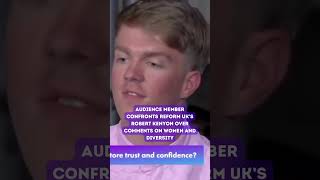 Audience Member Confronts Reform UK’s Robert Kenyon Over Comments on Women and Diversity