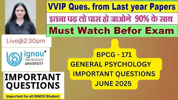 IGNOU  june 2025   # BPCG- 171 # important questions # june 2025 examination