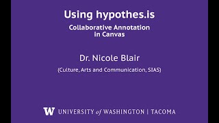 Using hypothes.is - Collaborative Annotation in Canvas Profile