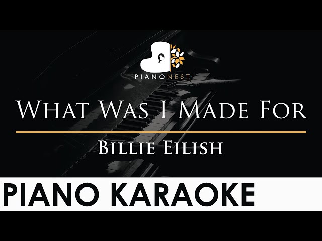 Billie Eilish - What Was I Made For - Piano Karaoke Instrumental Cover with Lyrics class=