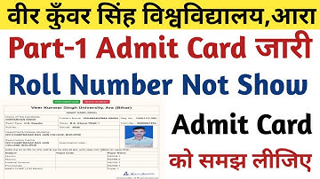 Vksu Part-1 Admit Card में Roll No और Exam Date कब दिखेगा | Admit Card को समझ लीजिए,Form No क्या है