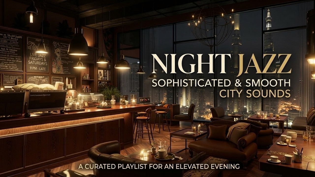 Расслабляющий ночной джаз для работы и учебы в уютной городской кофейне 2025