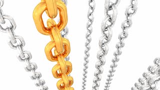Abstract Shiny Metal Chains Rising with Golden Chain in Front 4K 60fps Wallpaper Background