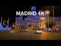 Driving Downtown - Madrid 4K - Night Drive