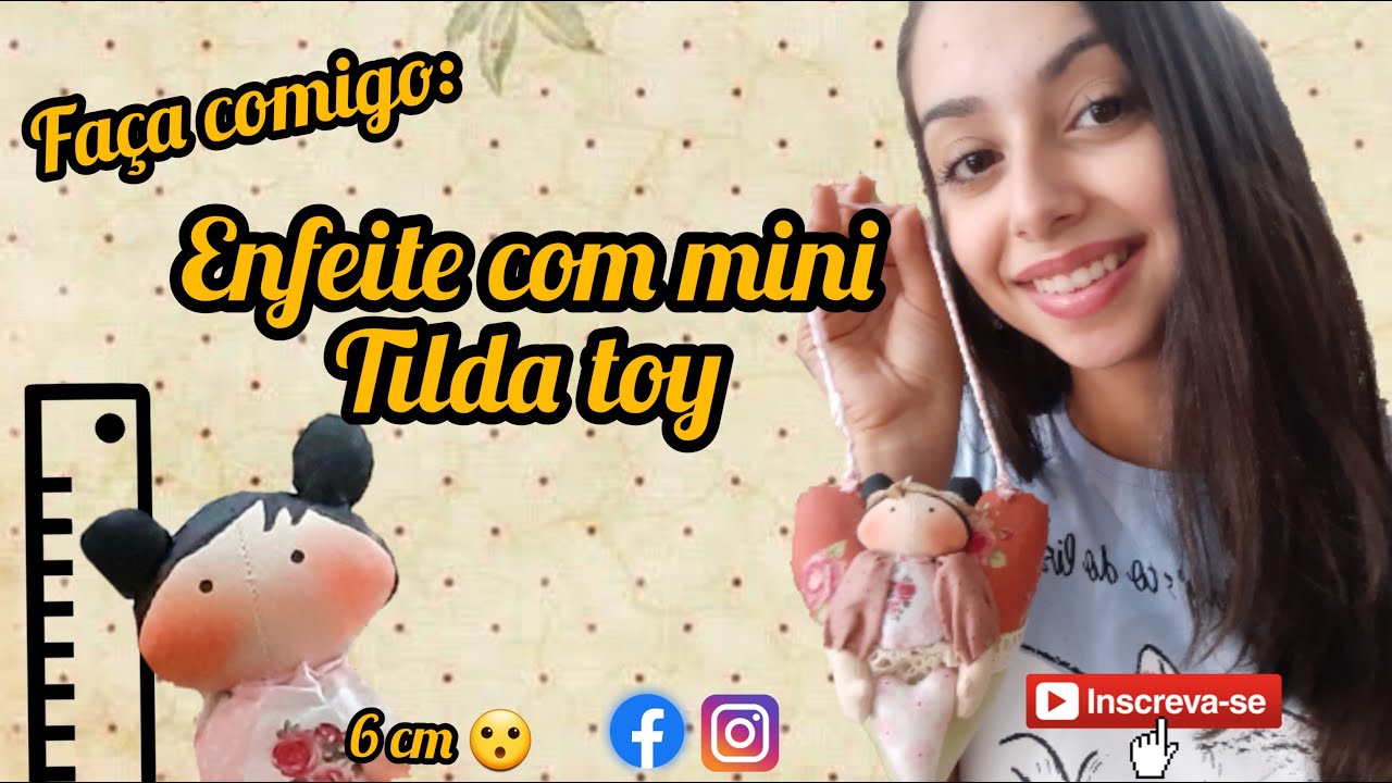 DIY- Mini Tilda Toy Pingente Decoração (Mini Tilda Toy Heart Pendant) PAP Miniature Tilda Toy Doll