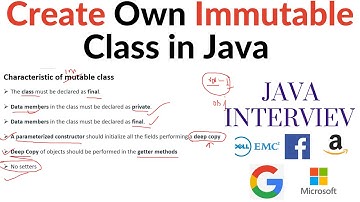 Immutable Class In Java | Create your own Immutable class