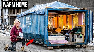 Homeless Widow Found a Dumpster So Wide She Fit a Bed and a Stove Inside