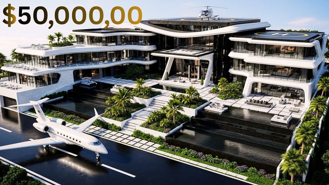 Внутри авиационного мегаособняка стоимостью 800 миллионов долларов — поместье с собственной взлет...