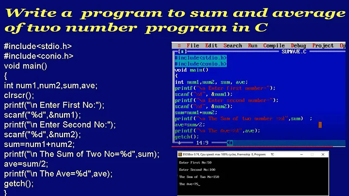 C Program Sum and Average of Two Numbers | Sum and Average of Two Numbers  in C | C Programming
