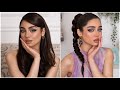 Cat Eyes to Purple Makeup Tutorial 💜🤎 | تغيير الميك اب بخطوتين وبالتفصيل