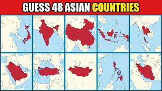 Guess All 48 Asian Countries on the Map 🌍 | Geography Quiz