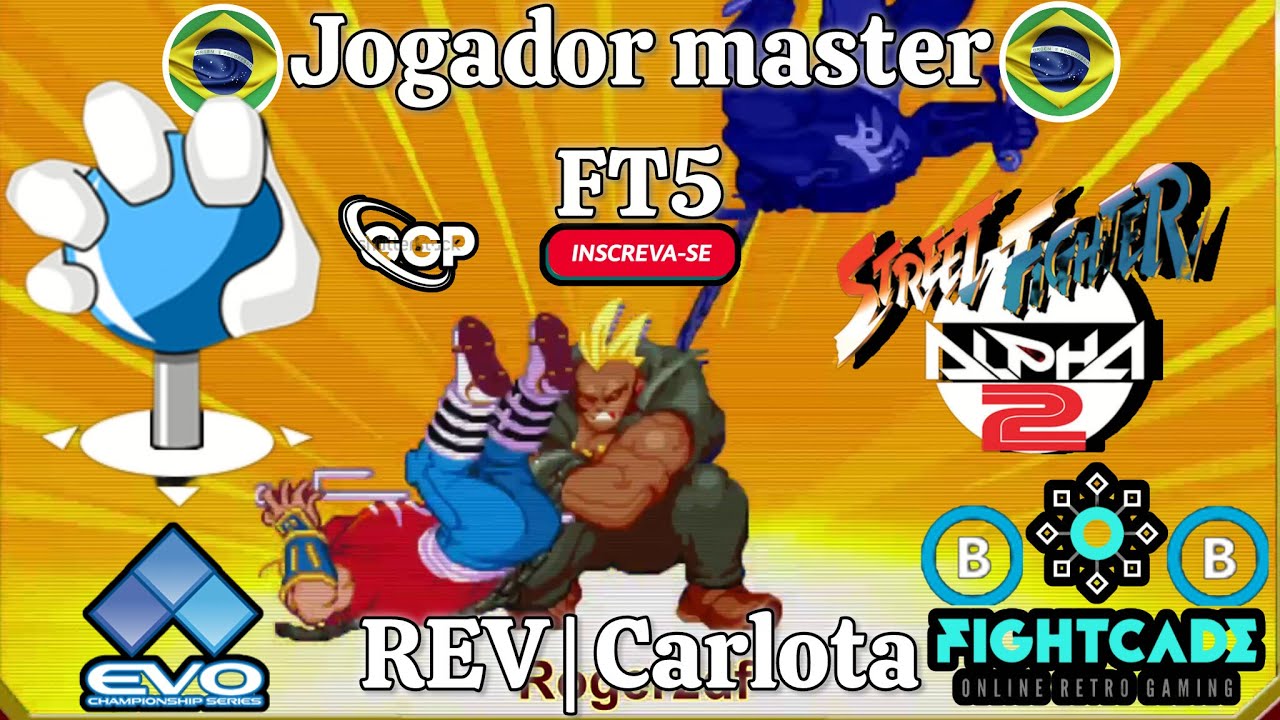 Street Fighter Alpha 2✅((B))Jogador master🆚REV | Carlota((B))-FT5-🔴Fightcade2▶️ONLINE🎮LUTA👀TOP!!!