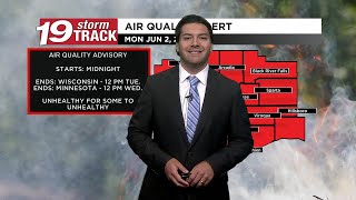 Wildfire smoke continues to lower air quality while storms move through our region