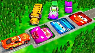 Giant McQueen & Dj Car & Zombie McQueen Pit Vs Huge & Tiny PIXAR CARS! BeamNG Drive Complitation 4 screenshot 5