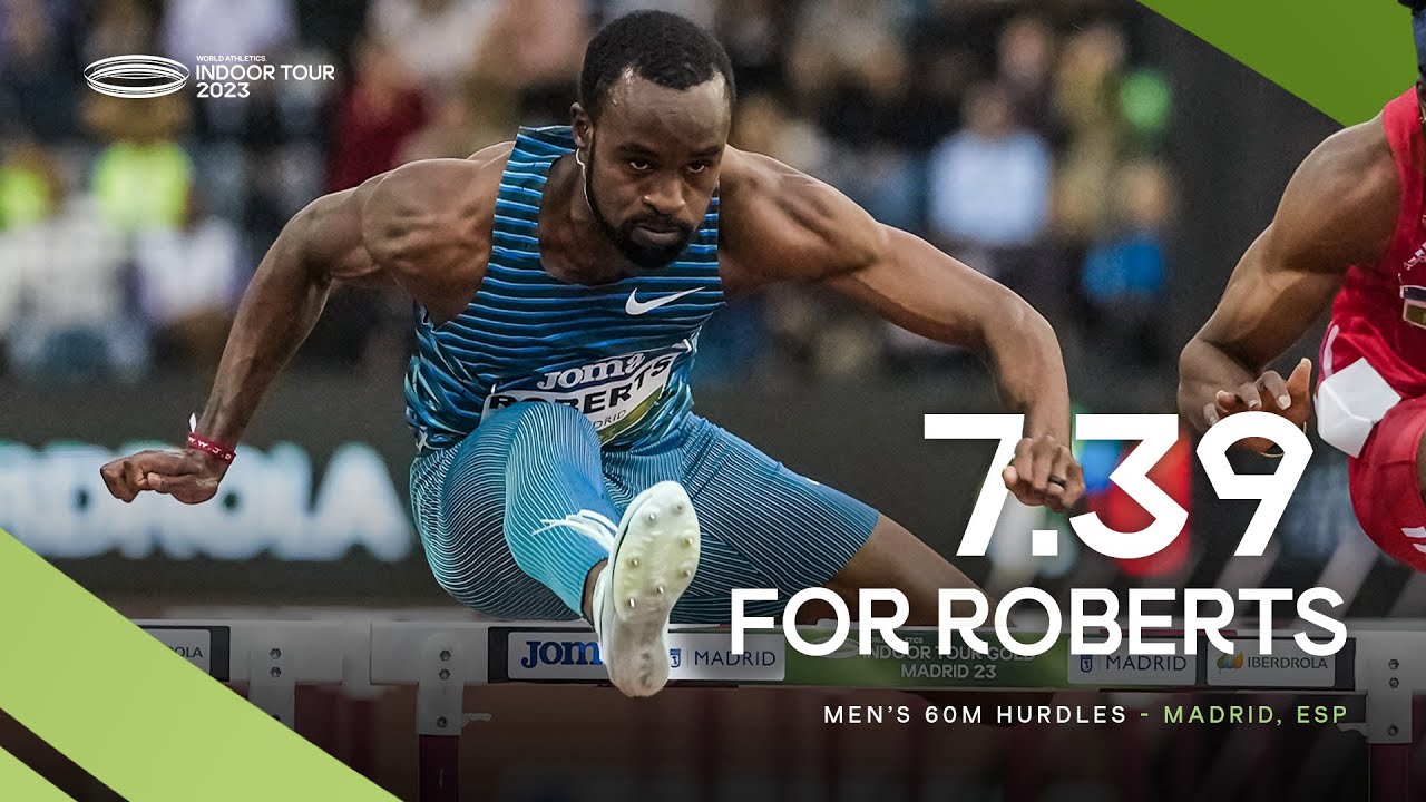 Roberts 🇺🇸 dips under 7.40 in the men's 60m hurdles 💪 | World Indoor Tour 2023