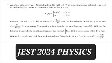 JEST 2024 Physics solution || Quantum Mechanics problem solution