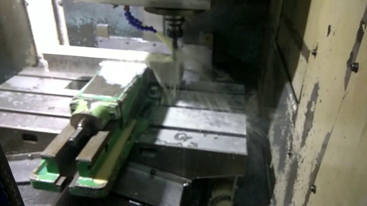 Vmc 16 dia cutter ramp milling for ss component - YouTube