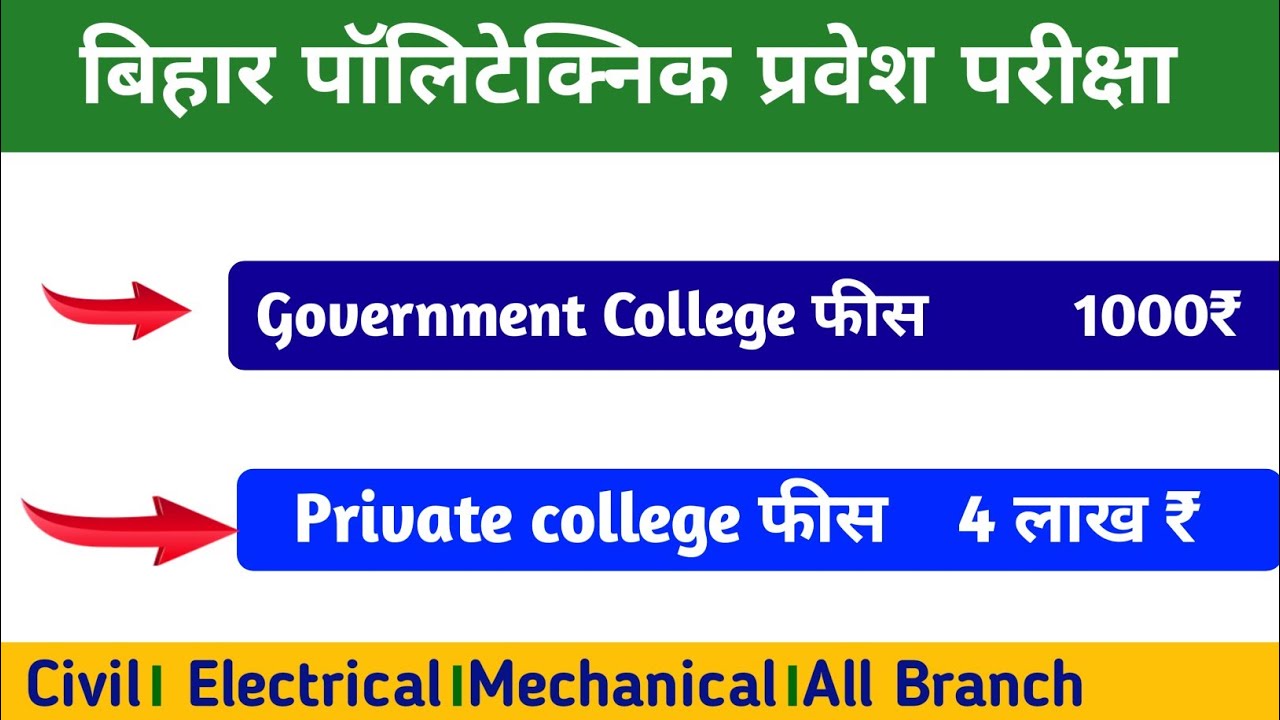 Bihar Polytechnic fees 2020।Bihar government college fees detail 2020