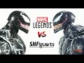 Marvel Legends Venom VS  SH Figuarts Venom Marvel Action Figure Comparison