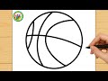 كيف ترسم كرة السلة خطوة بخطوة رسم سهل تعليم الرسم للمبتدئين     