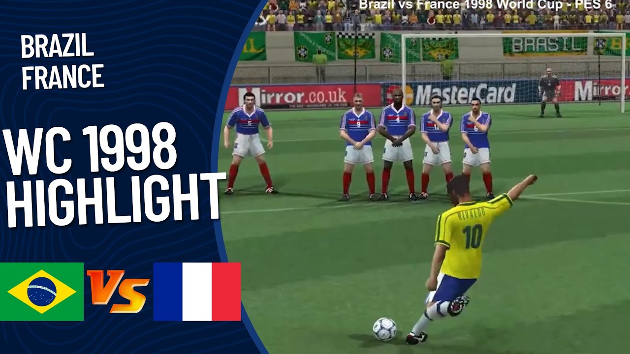 Brazil vs France 1998 World Cup highlight PES 6 YouTube