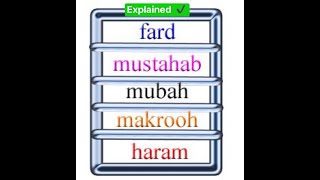 What Is The Ruling Of Islam:fard,Sunnah,Mubah,Makruh,Haram 