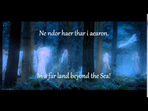 The Passing of the Elves Sindarin lyrics with translation