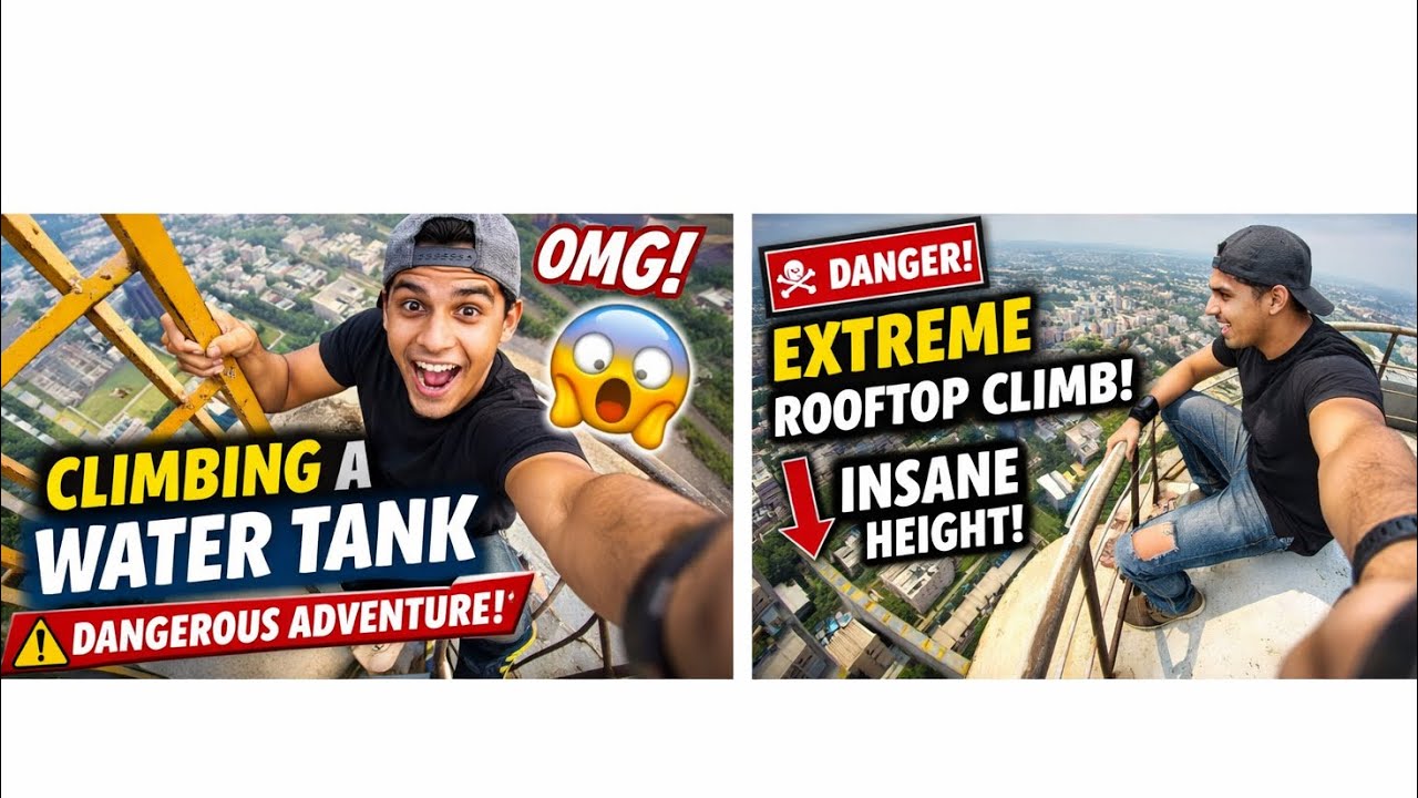 Climbing a Water Tank | Dangerous Rooftop Adventure Vlog 😱 