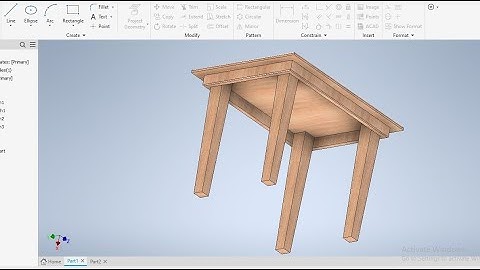3D Drawing of Simple Dining table with Autodesk Inventor / AutoCAD