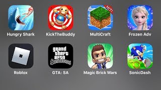 Sonic Dash,Magic Brick Wars,Grand Theft Auto SA,Roblox,Frozen Adventures,Multicraft,Kick the Buddy screenshot 5