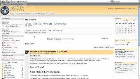 Moodle Login Demo for Angley College