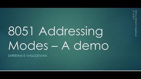 12_1. 8051 Addressing Modes - A Demo