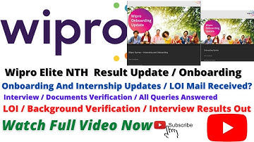 Wipro Result Update / Elite NTH Hiring / Pending Results Update / Interview Result / BGV / PJP / DOJ