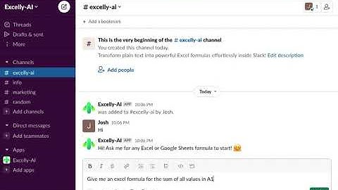 Excelly-AI - Transform plain text into powerful Excel formulas effortlessly inside Slack!