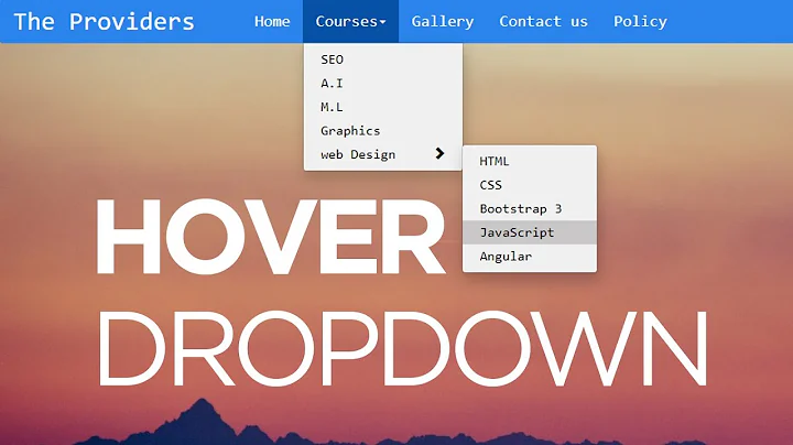 Dropdown Menu with sub menu On Hover | Bootstrap Hover Dropdown Menu | Awesome Dropdown Navigation