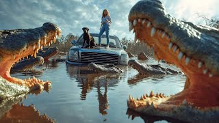 Kasırga Vahşi Timsahları Şehre Sürükledi Ve Evler Artık Onların Yuvası Oldu