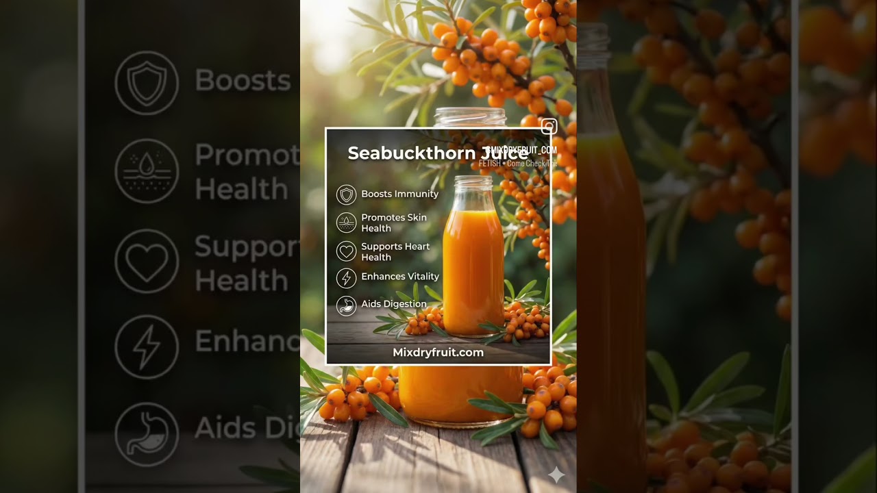 Boost your wellness with the vibrant goodness of sea buckthorn juice! Mixdryfruit.com! 