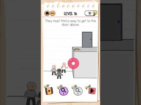 Prison Escape Level 16, they must find a way to get to the door above, Brain Test 2
