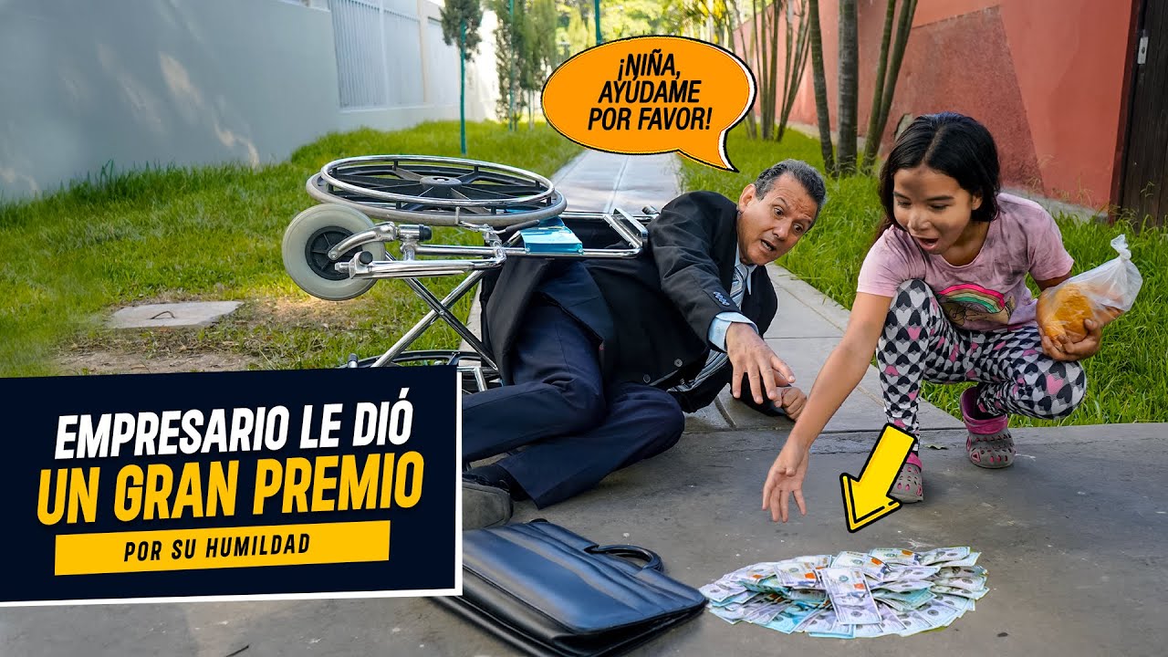 Niña ayuda a empresario inválido y recibió un gran premio | Empresario dió gran premio por humildad