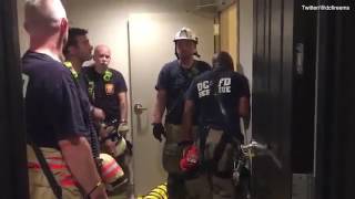 Police attempt to rescue man after he fell down trash chute