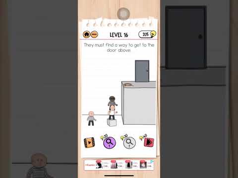 Brain Test 2 - Level 16 - Prison Escape, They must find a way to get to the door above
