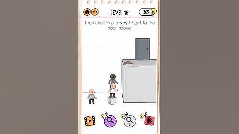 Brain Test 2 - Level 16 - Prison Escape, They must find a way to get to the door above